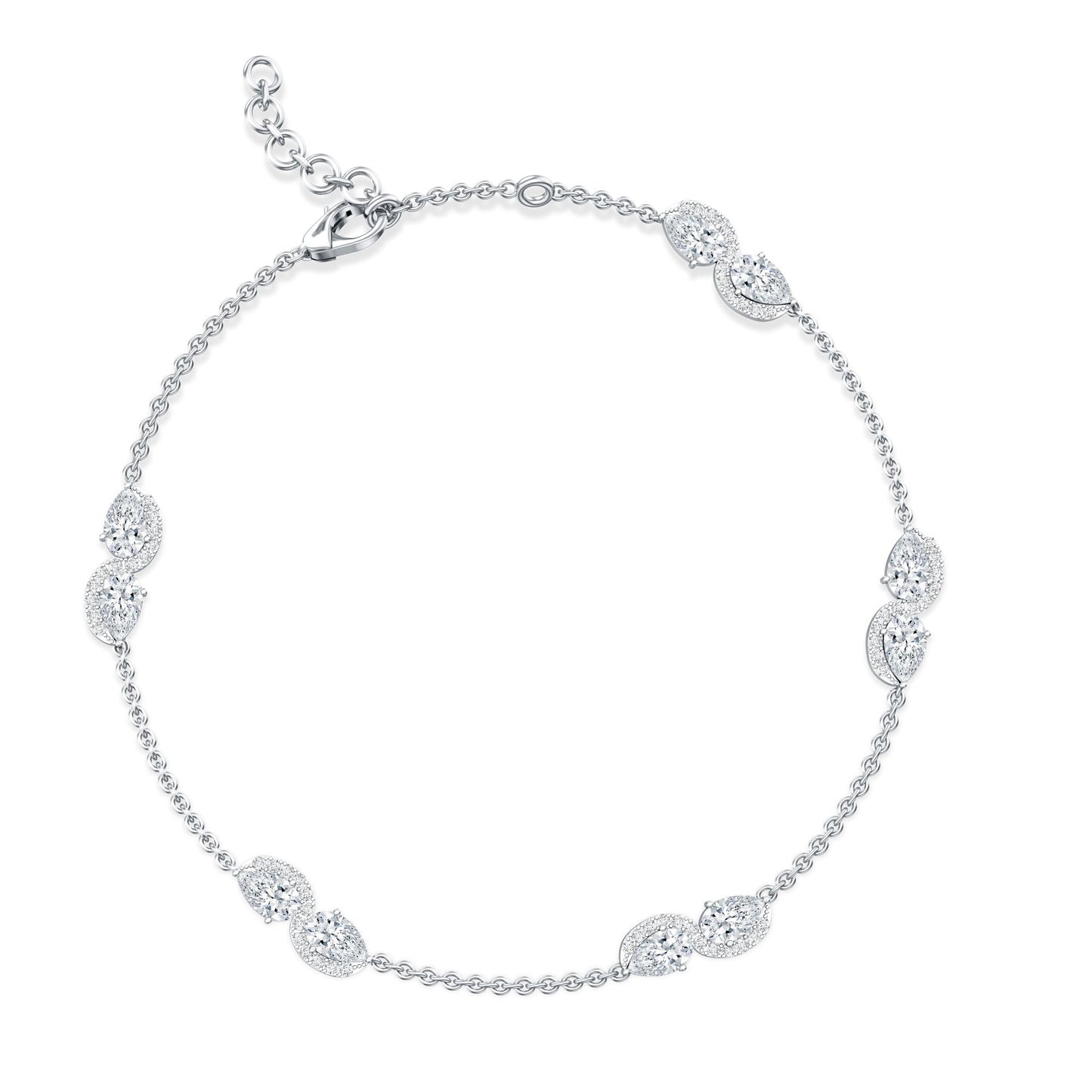 Classic Lab Grown Diamond Station Chain Bracelet