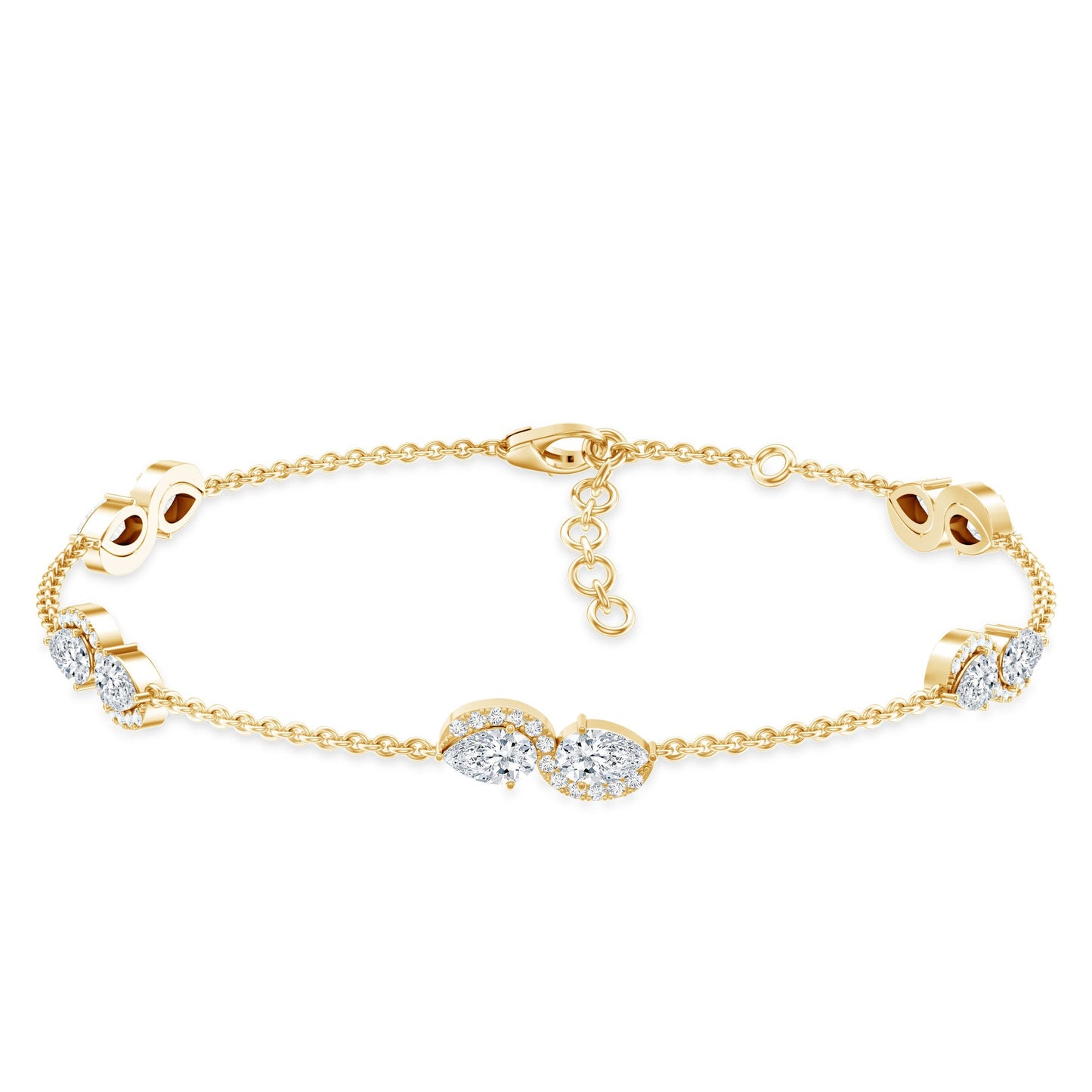 Classic Lab Grown Diamond Station Chain Bracelet
