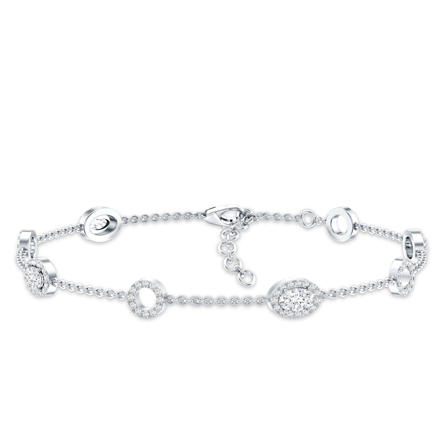 Lab Grown Diamond Bridal Station Chain Bracelet