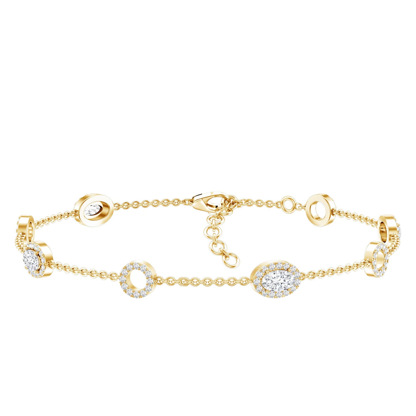 Lab Grown Diamond Bridal Station Chain Bracelet