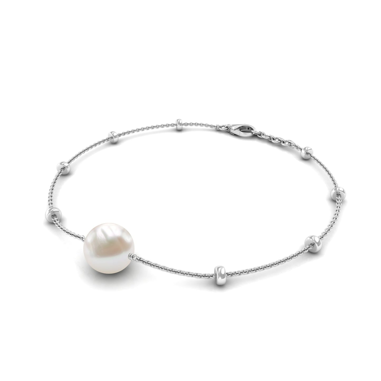 Cultured 7.48 Carat Freshwater Pearl Chain Bracelet