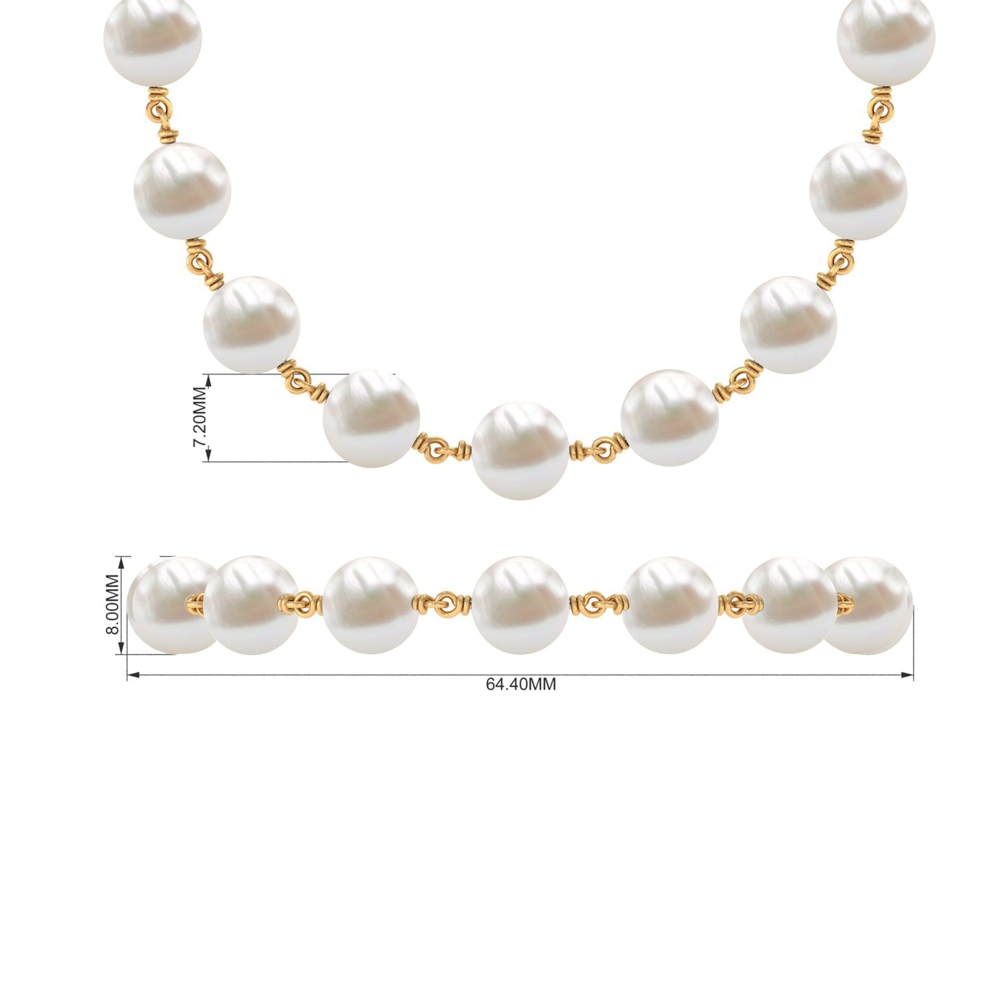 Cultured Freshwater Pearl Chain Bracelet for Women
