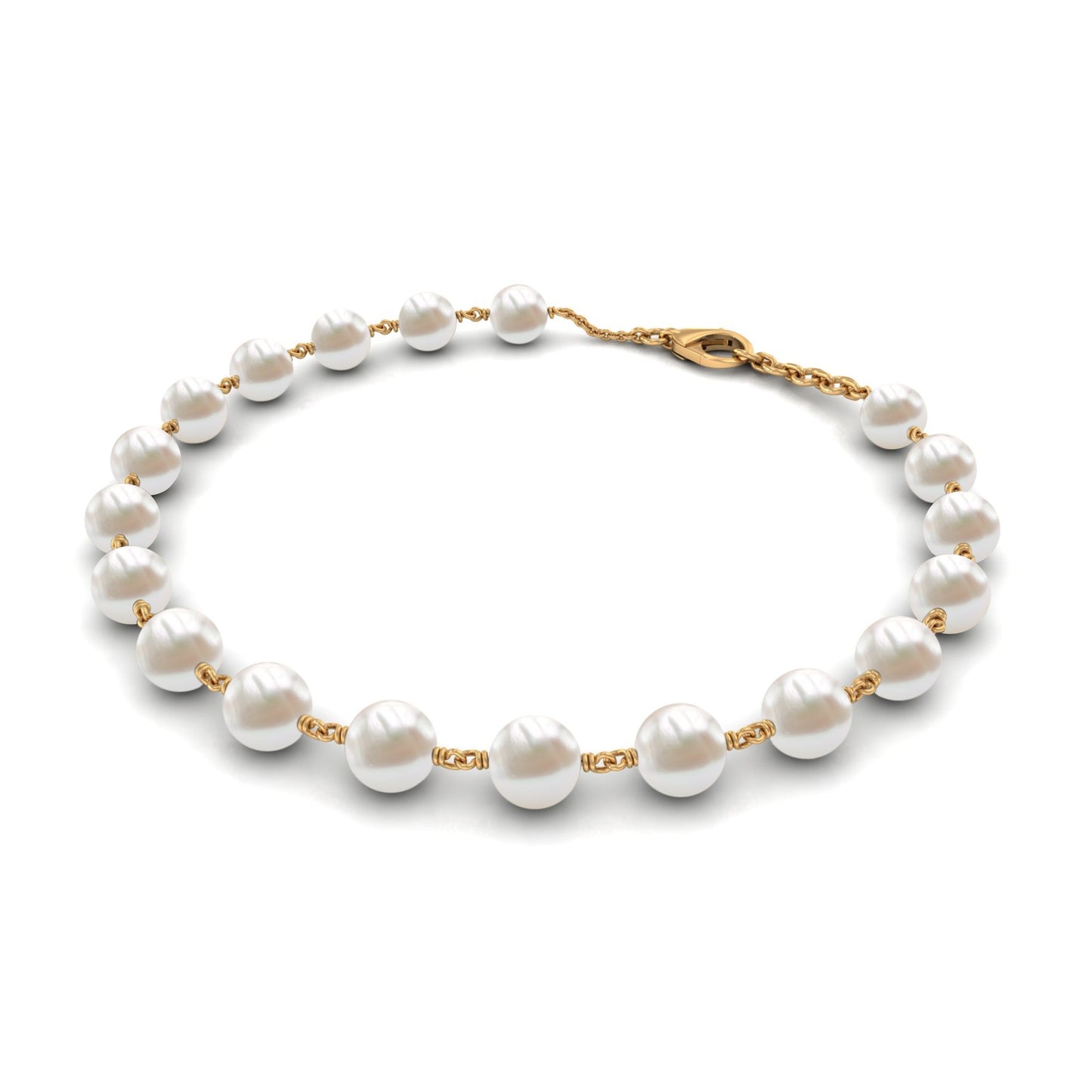 Cultured Freshwater Pearl Chain Bracelet for Women
