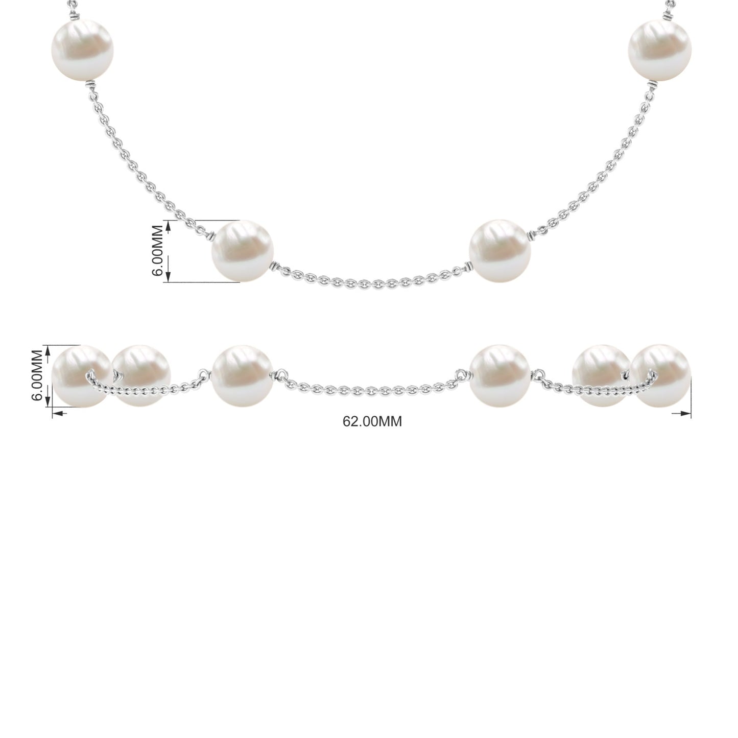Real Freshwater Pearl Station Bracelet for Women