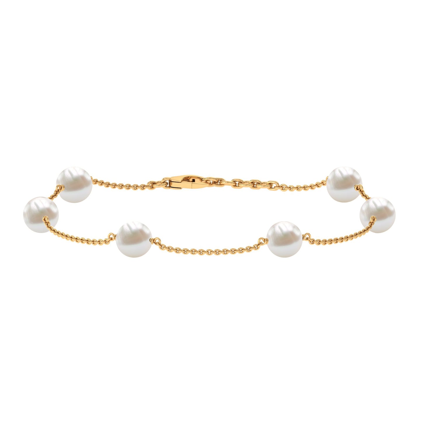 Real Freshwater Pearl Station Bracelet for Women