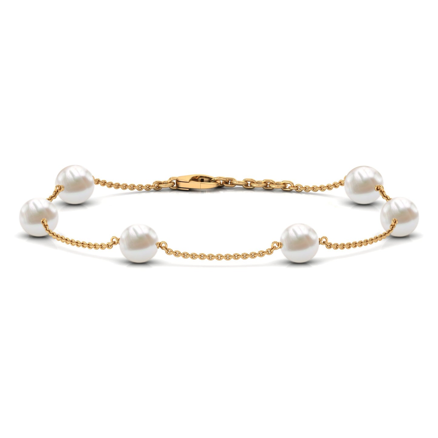 Real Freshwater Pearl Station Bracelet for Women