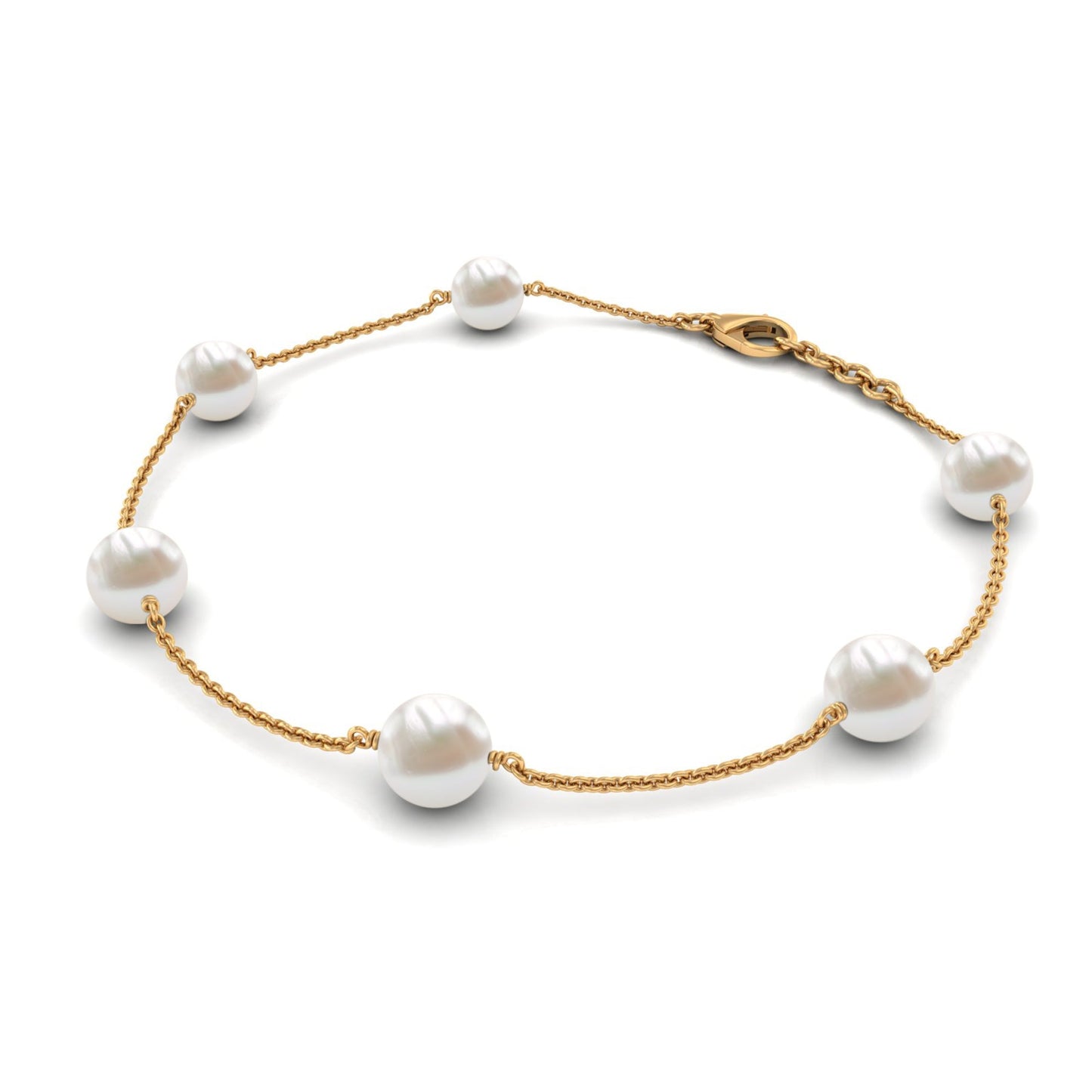 Real Freshwater Pearl Station Bracelet for Women