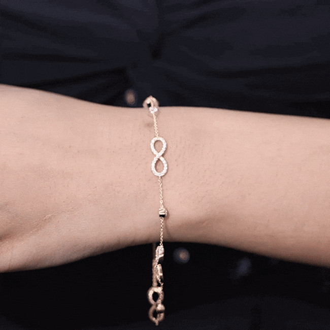 Certified Moissanite Infinity Chain Bracelet