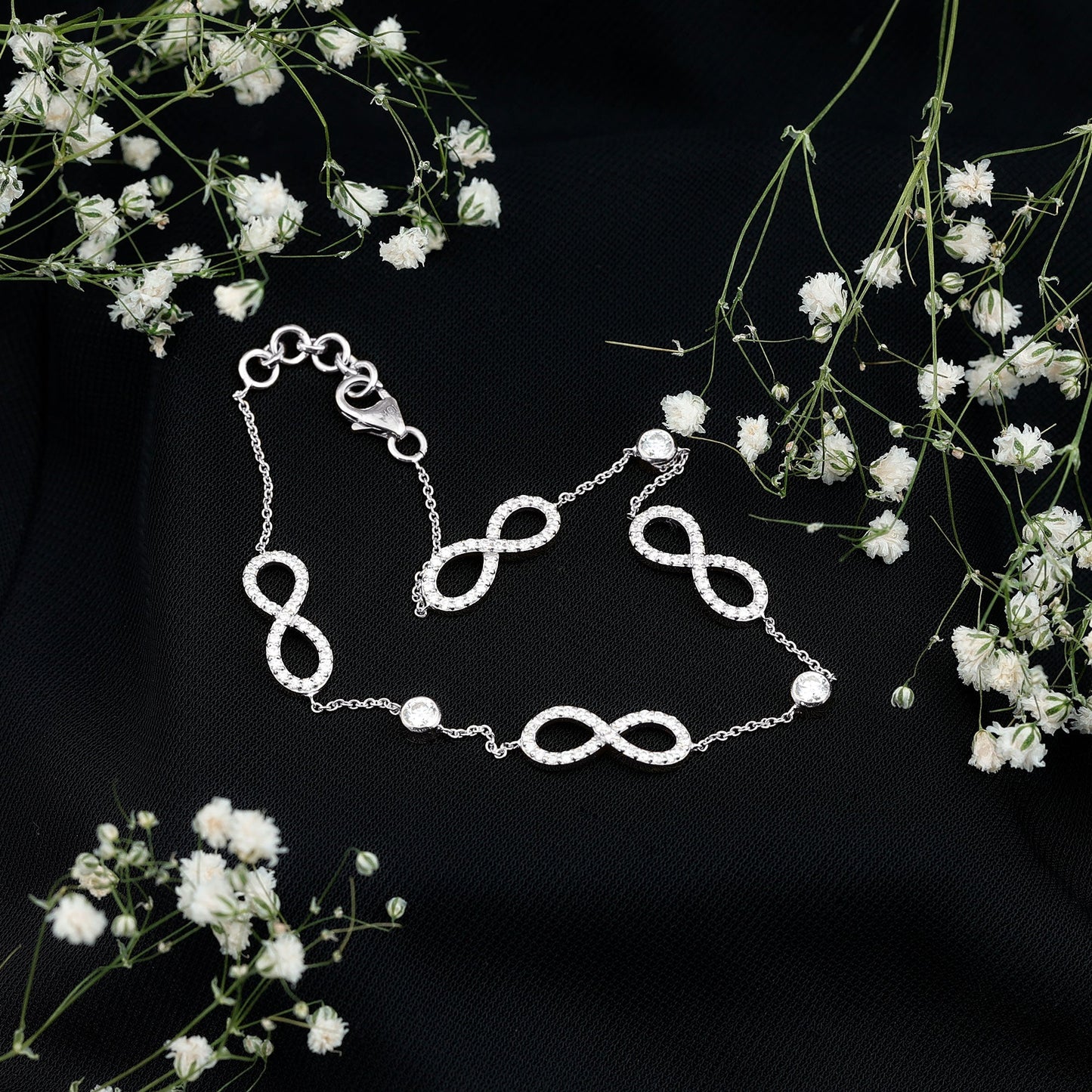 Certified Moissanite Infinity Chain Bracelet