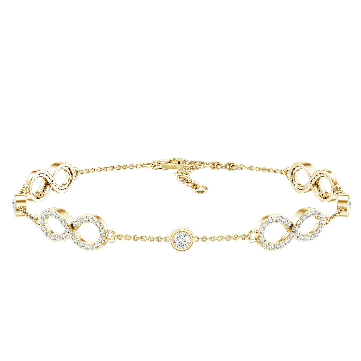 Certified Moissanite Infinity Chain Bracelet
