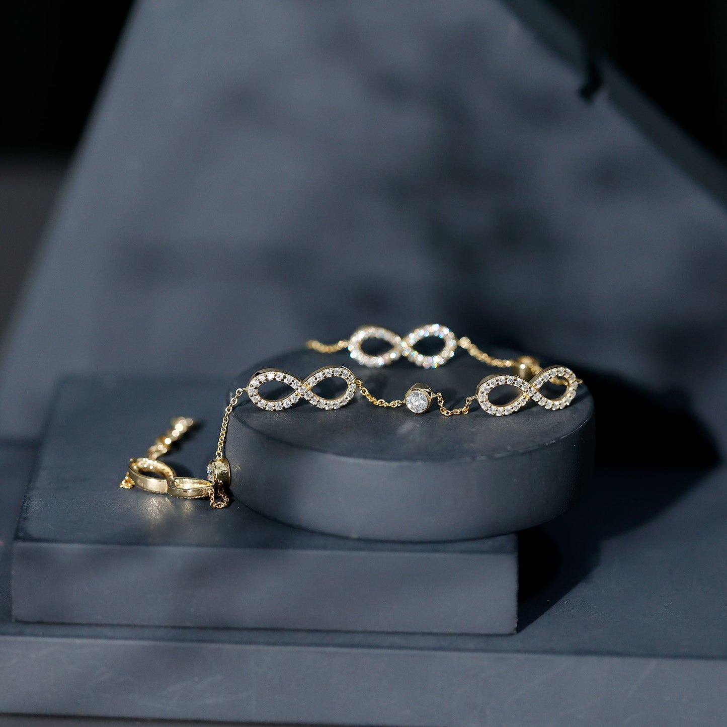Certified Moissanite Infinity Chain Bracelet