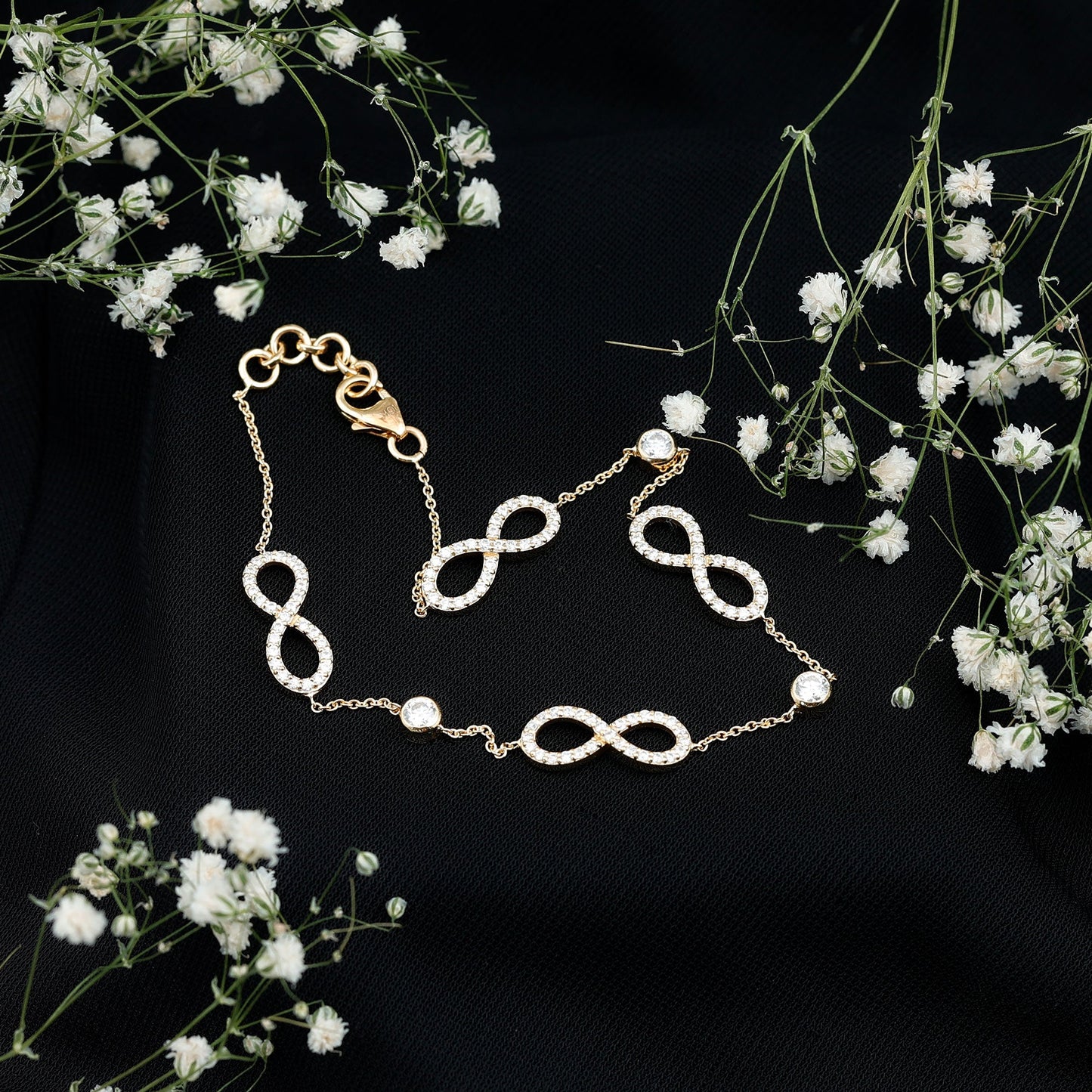 Certified Moissanite Infinity Chain Bracelet
