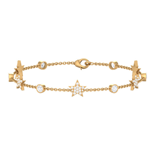 Certified Moissanite Station Star Bracelet for Women