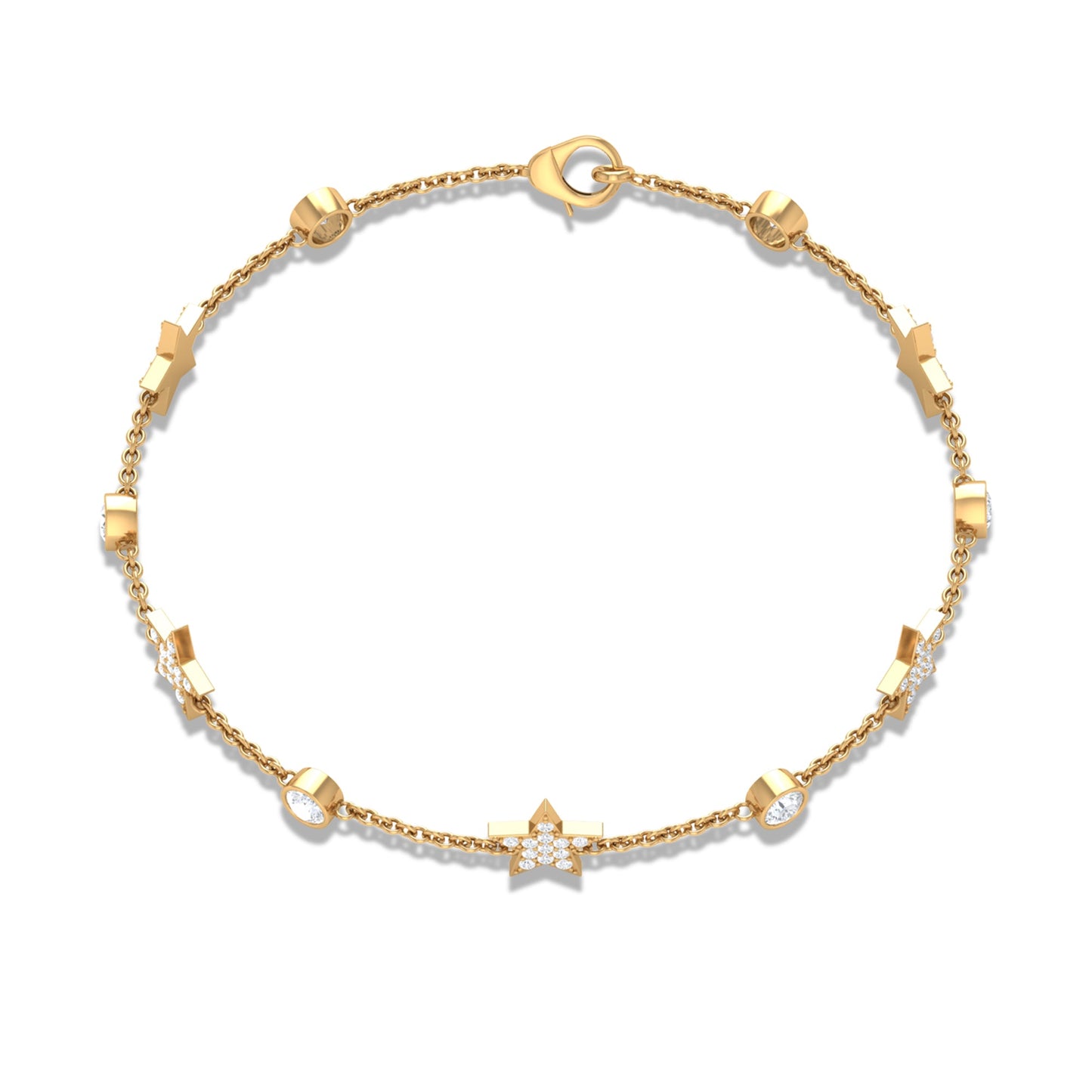 Certified Moissanite Station Star Bracelet for Women