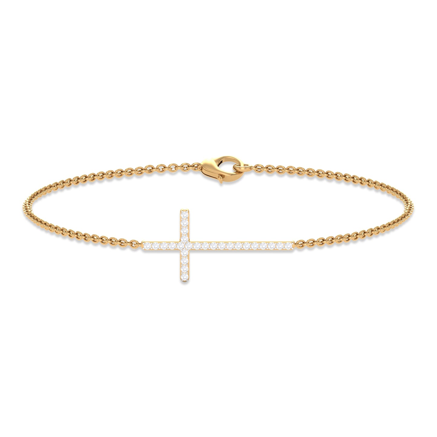Certified Diamond Sideway Cross Bracelet