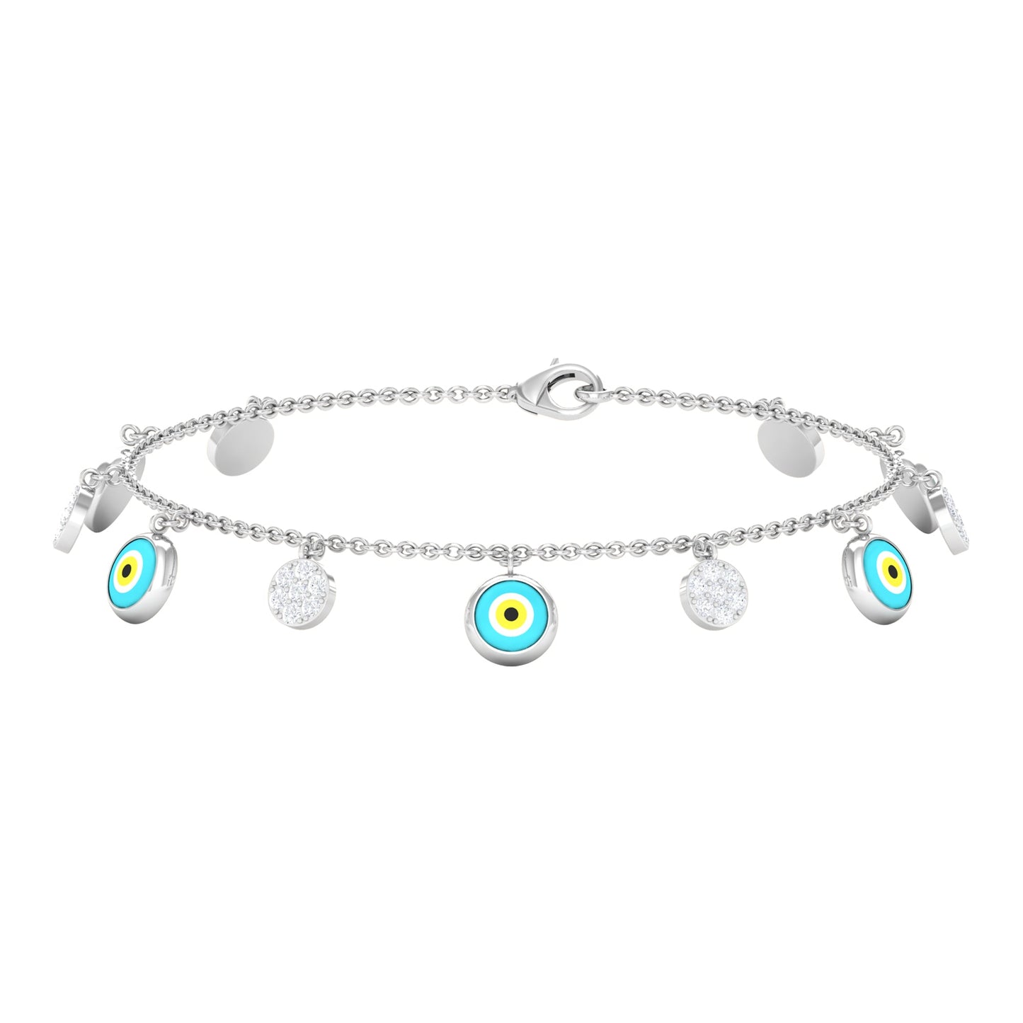 Certified Diamond Evil Eye Chain Bracelet
