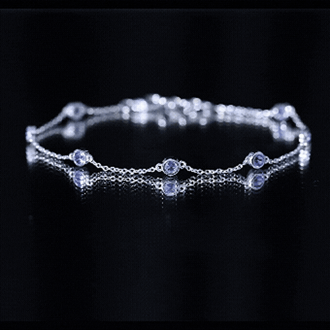Certified Natural Tanzanite Chain Bracelet for Her