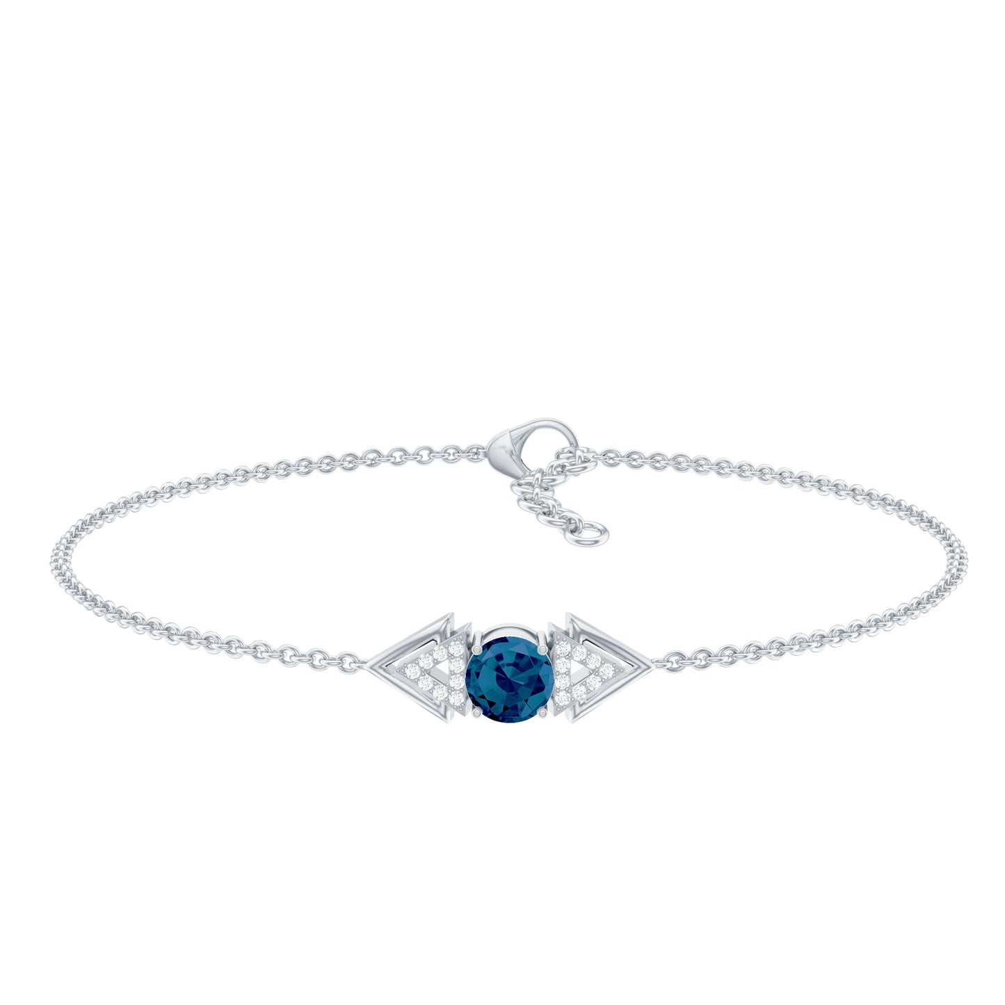 Real London Blue Topaz and Diamond Chain Bracelet