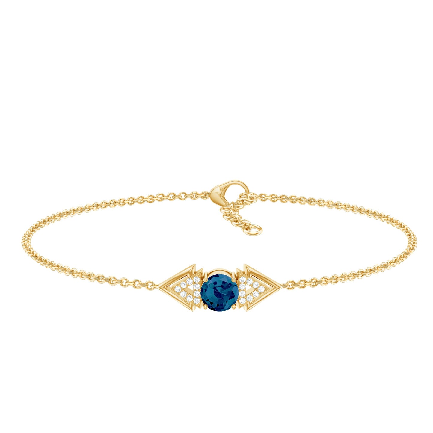 Real London Blue Topaz and Diamond Chain Bracelet
