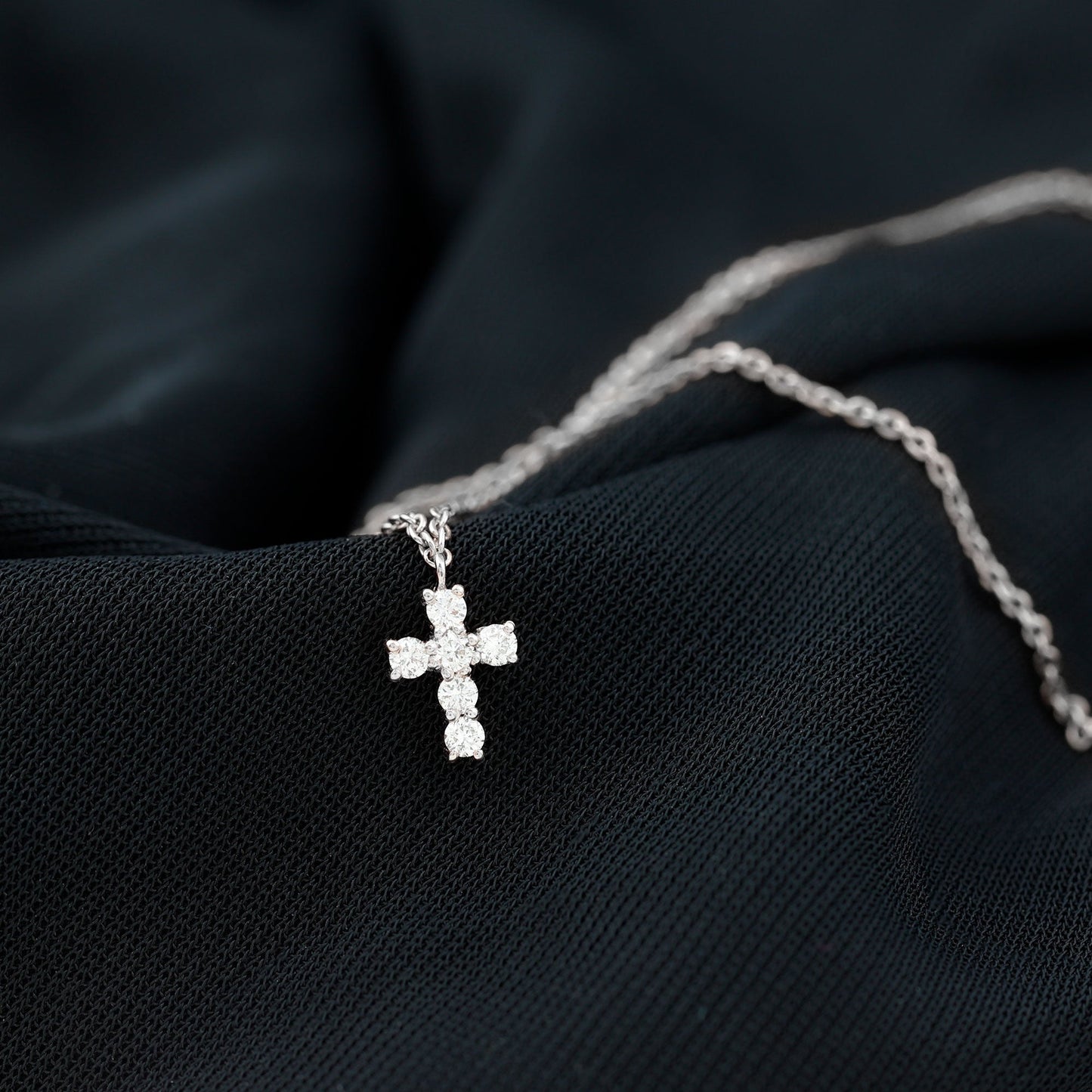 Certified Moissanite Cross Charm Chain Bracelet for Women