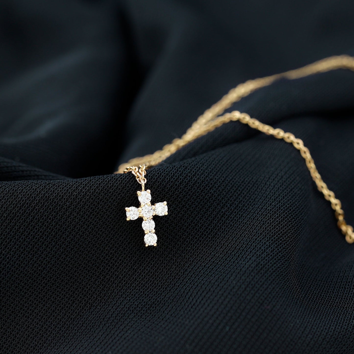 Certified Moissanite Cross Charm Chain Bracelet for Women