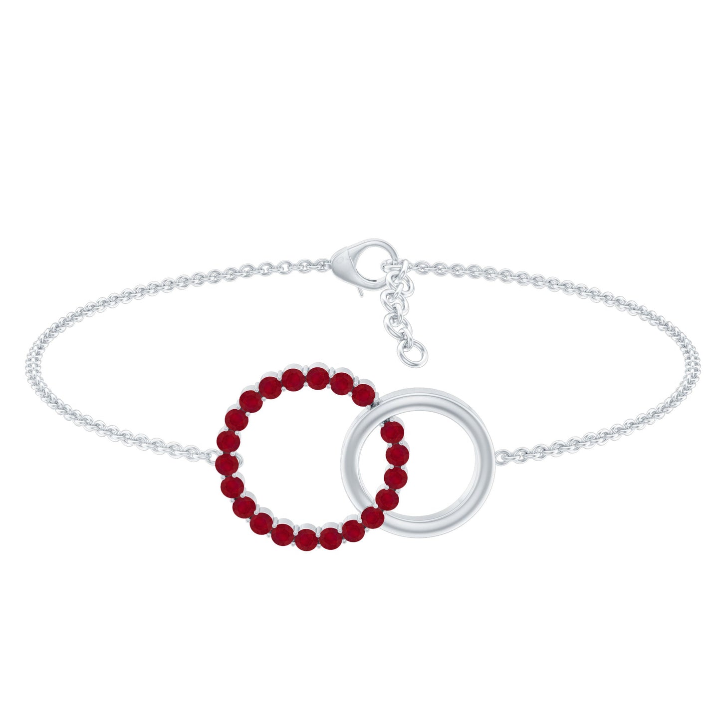 Natural Ruby Interlock Eternity Bracelet with Certificate
