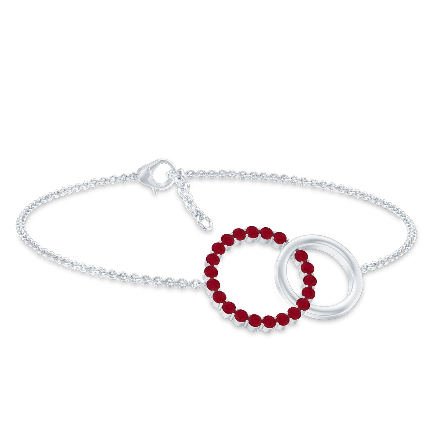 Natural Ruby Interlock Eternity Bracelet with Certificate