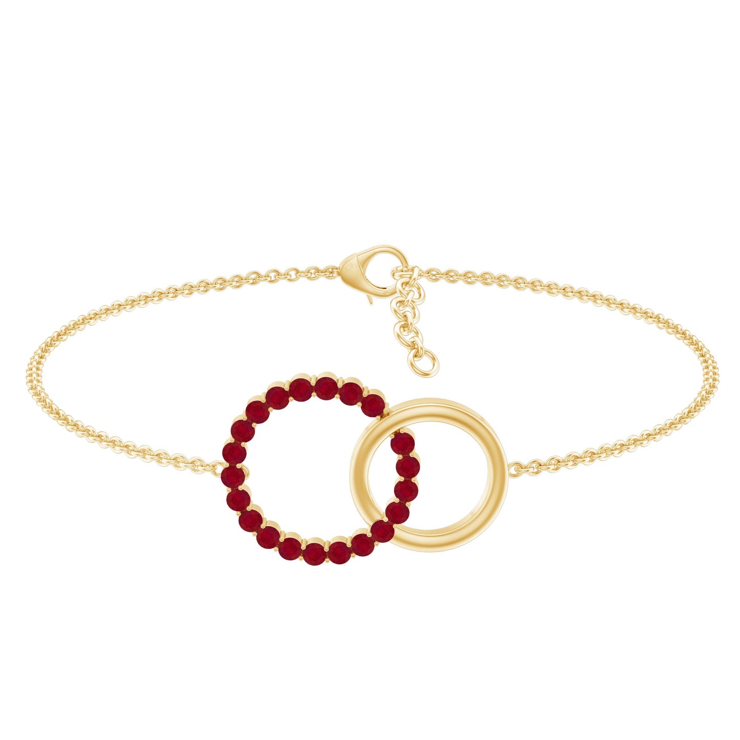 Natural Ruby Interlock Eternity Bracelet with Certificate