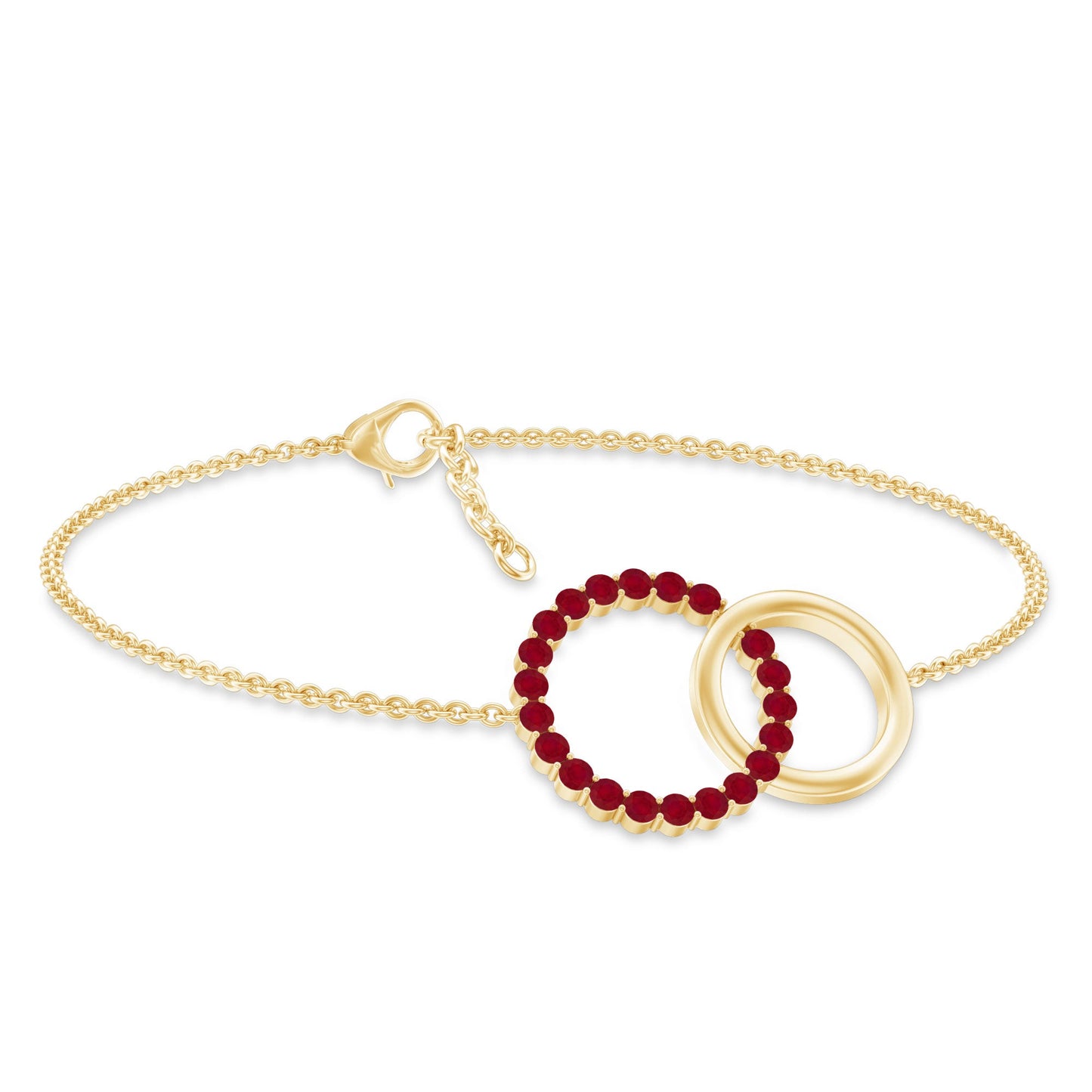 Natural Ruby Interlock Eternity Bracelet with Certificate
