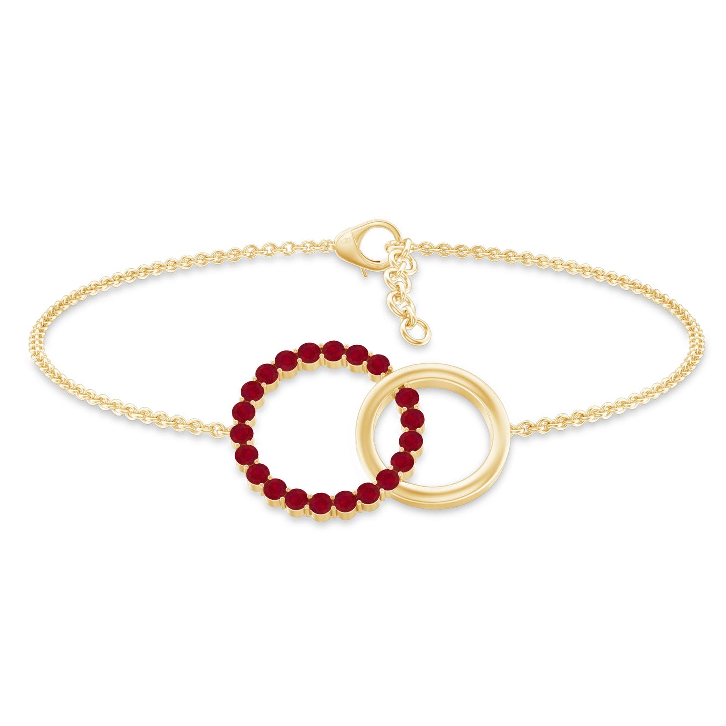 Natural Ruby Interlock Eternity Bracelet with Certificate