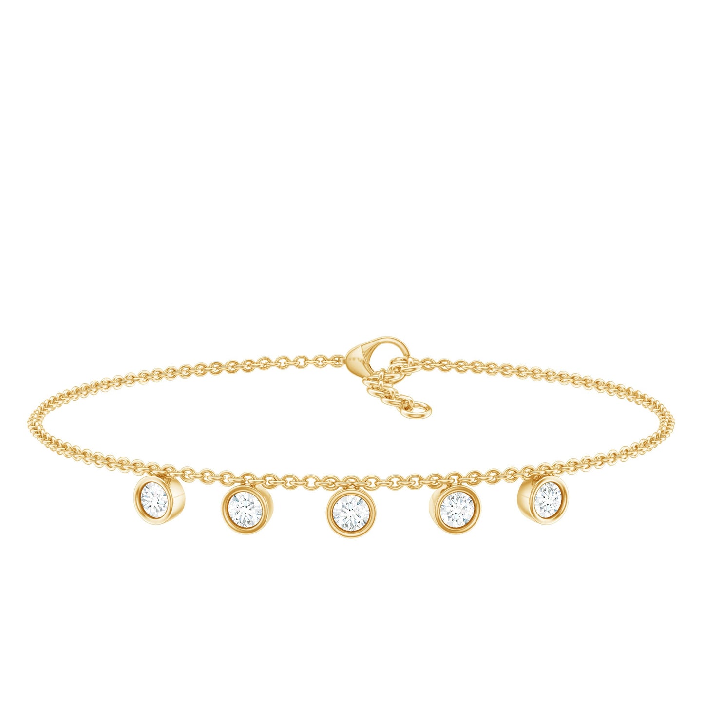 Certified Moissanite Five Stone Bracelet with Certificate