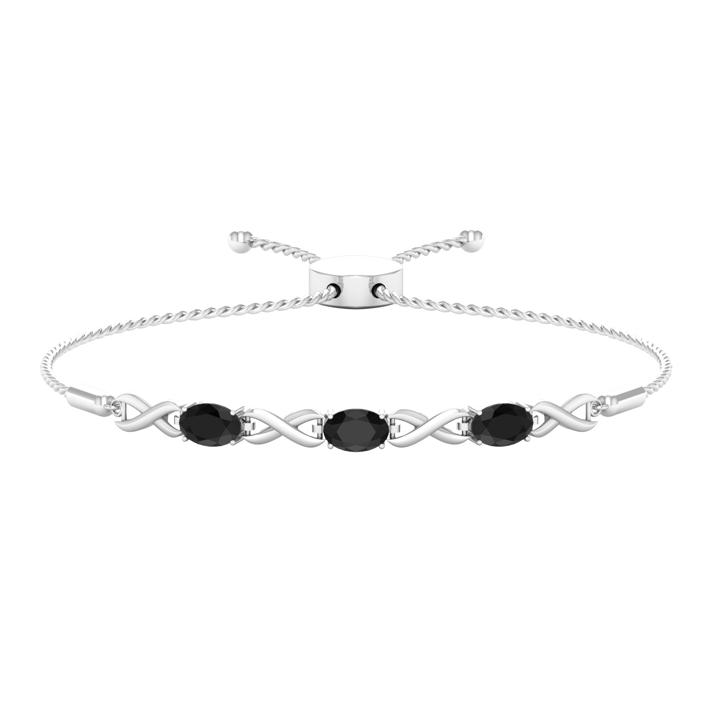 Natural Black Onyx Infinity Bolo Bracelet for Women