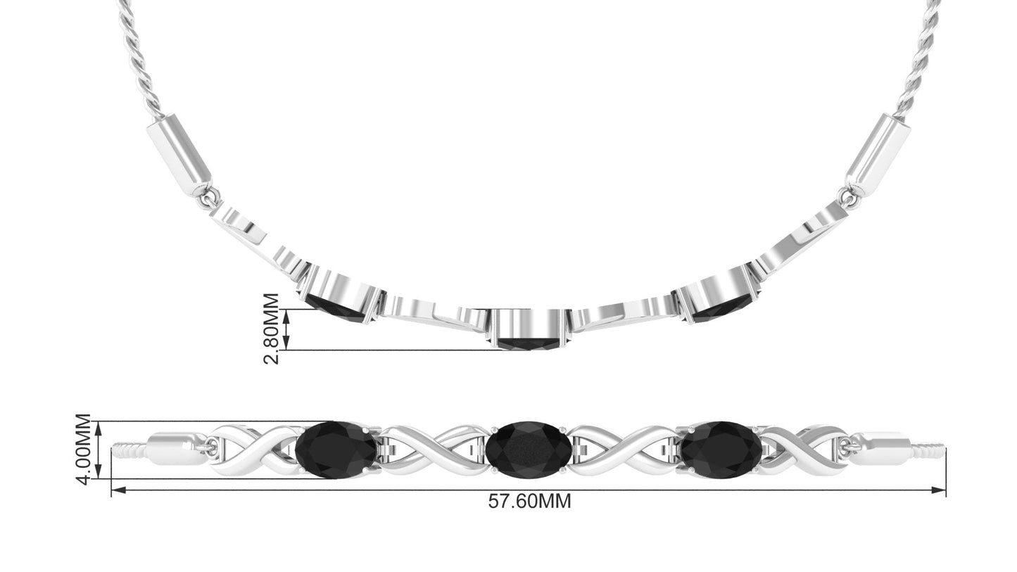 Natural Black Onyx Infinity Bolo Bracelet for Women