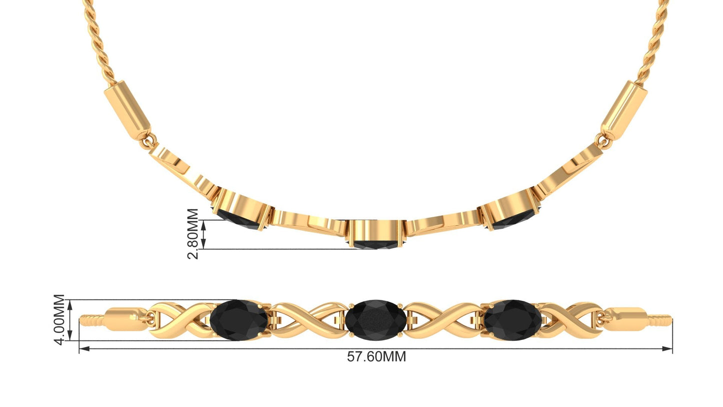 Natural Black Onyx Infinity Bolo Bracelet for Women