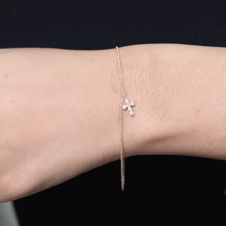 Certified Diamond Cross Chain Bracelet