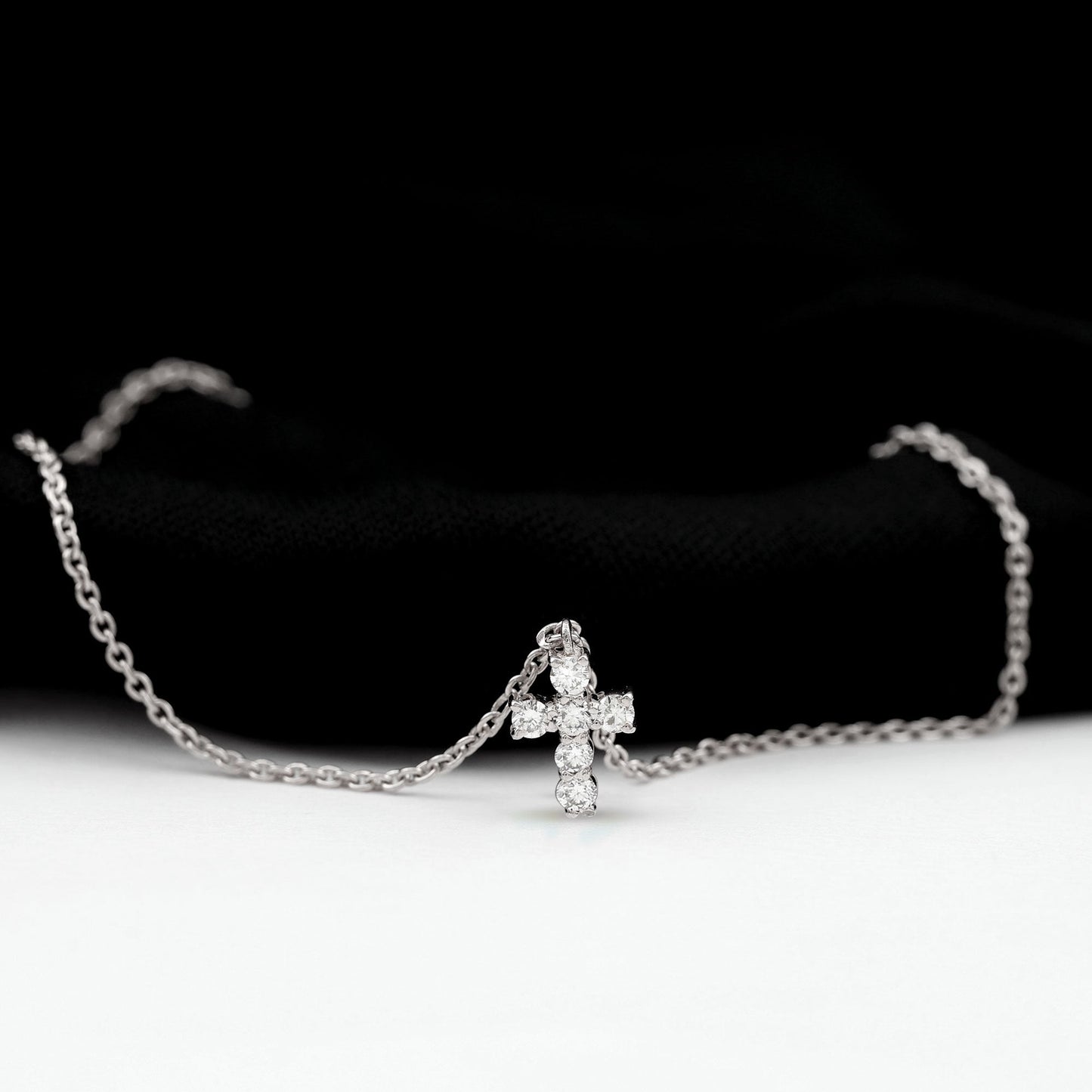 Certified Diamond Cross Chain Bracelet