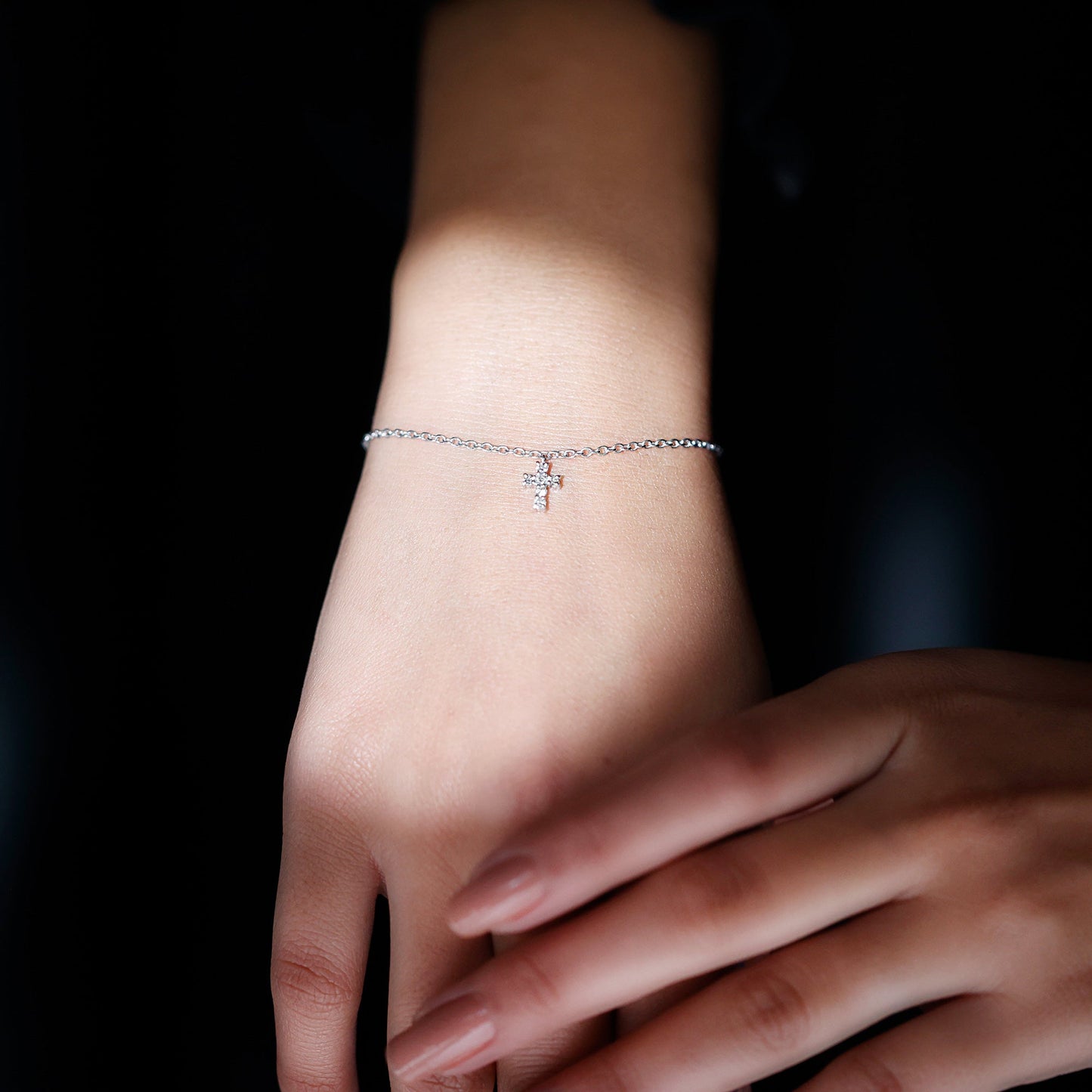 Certified Diamond Cross Chain Bracelet