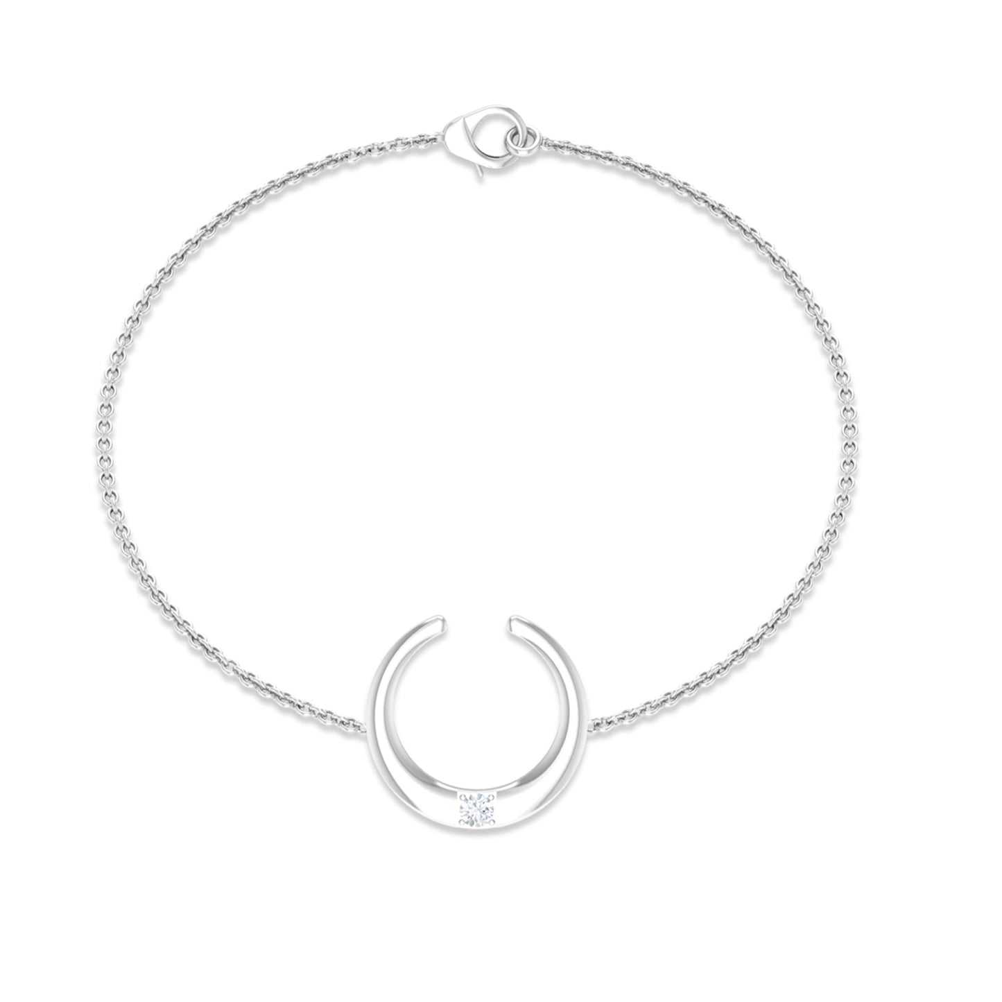 Certified Diamond Moon Chain Bracelet