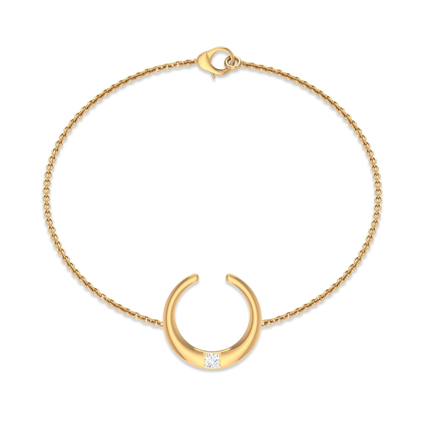 Certified Diamond Moon Chain Bracelet