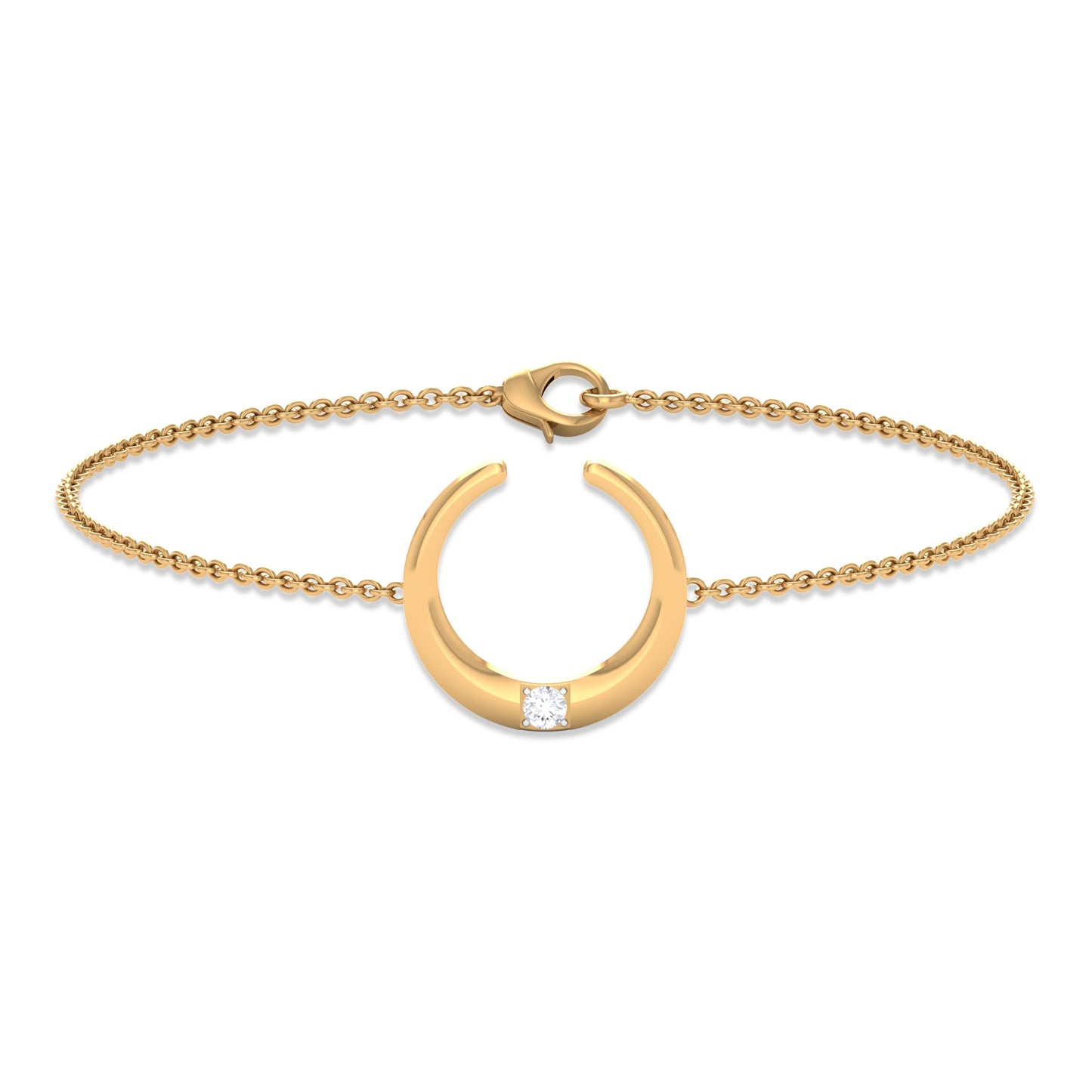 Certified Diamond Moon Chain Bracelet