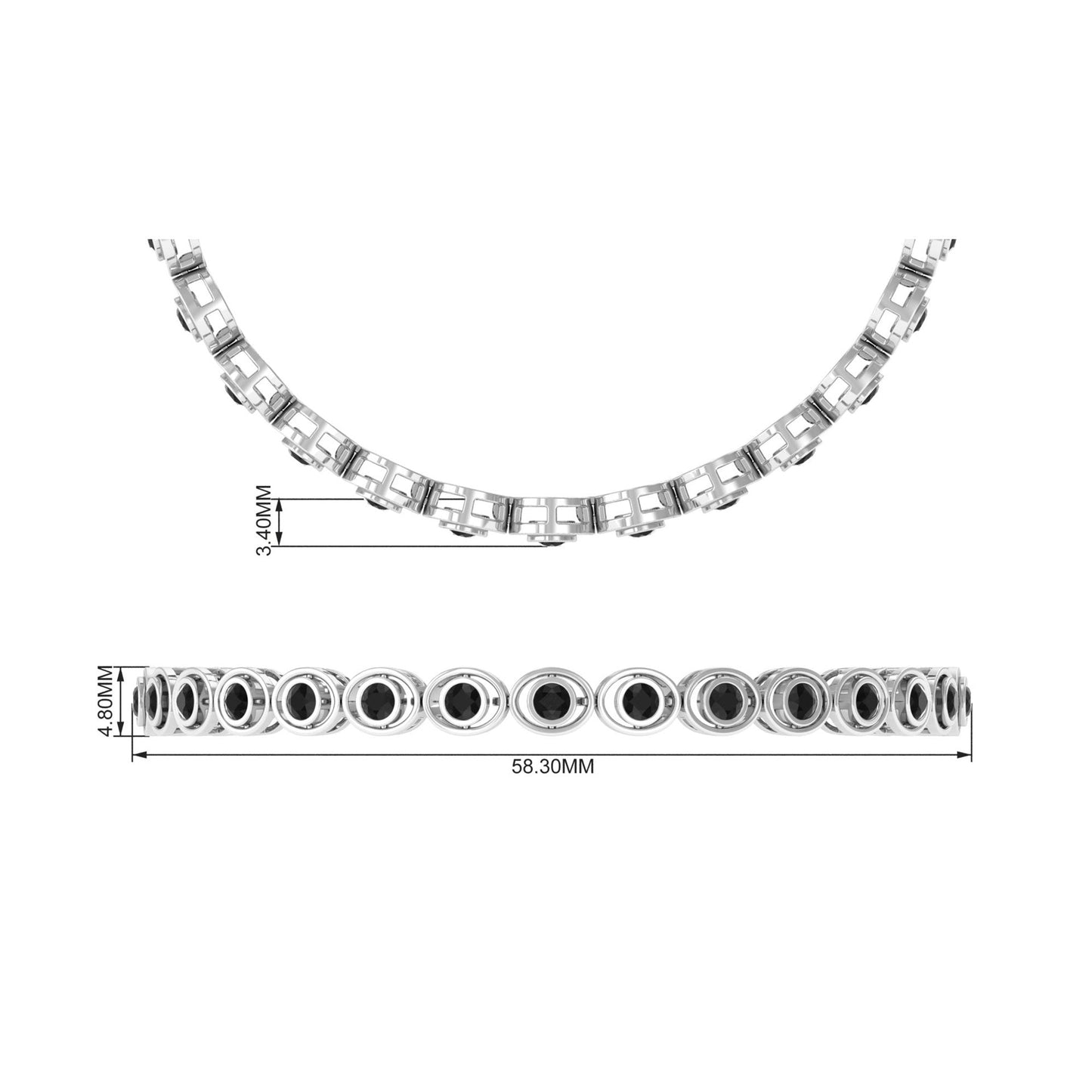 Real Black Onyx Tennis Bracelet with Certificate