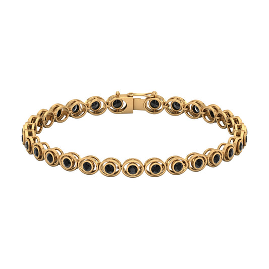 Real Black Onyx Tennis Bracelet with Certificate