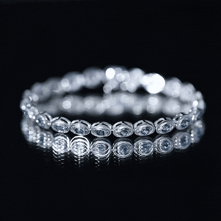 Bezel Set London Blue Topaz Tennis Bracelet for Women