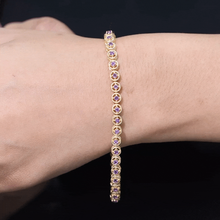 Natural Amethyst Tennis Bracelet for Women