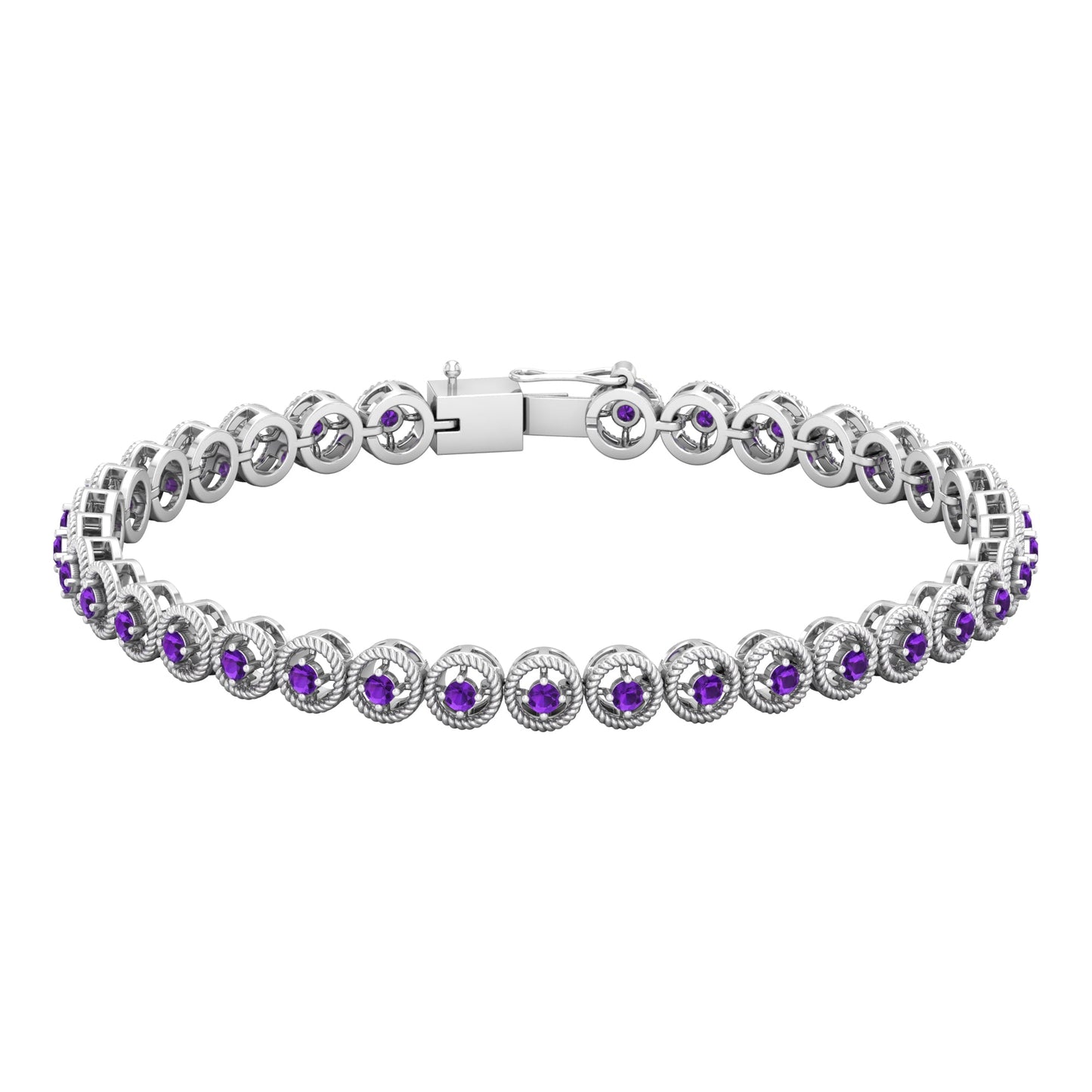 Natural Amethyst Tennis Bracelet for Women