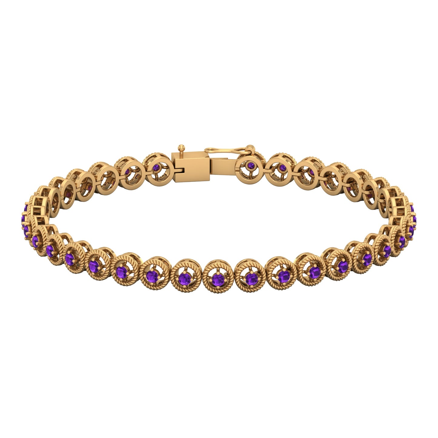Natural Amethyst Tennis Bracelet for Women