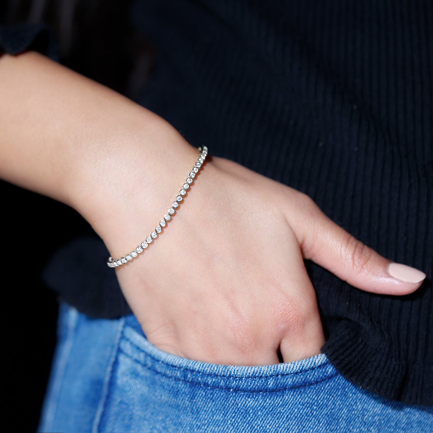 Certified Moissanite Wedding Tennis Bracelet For Bride