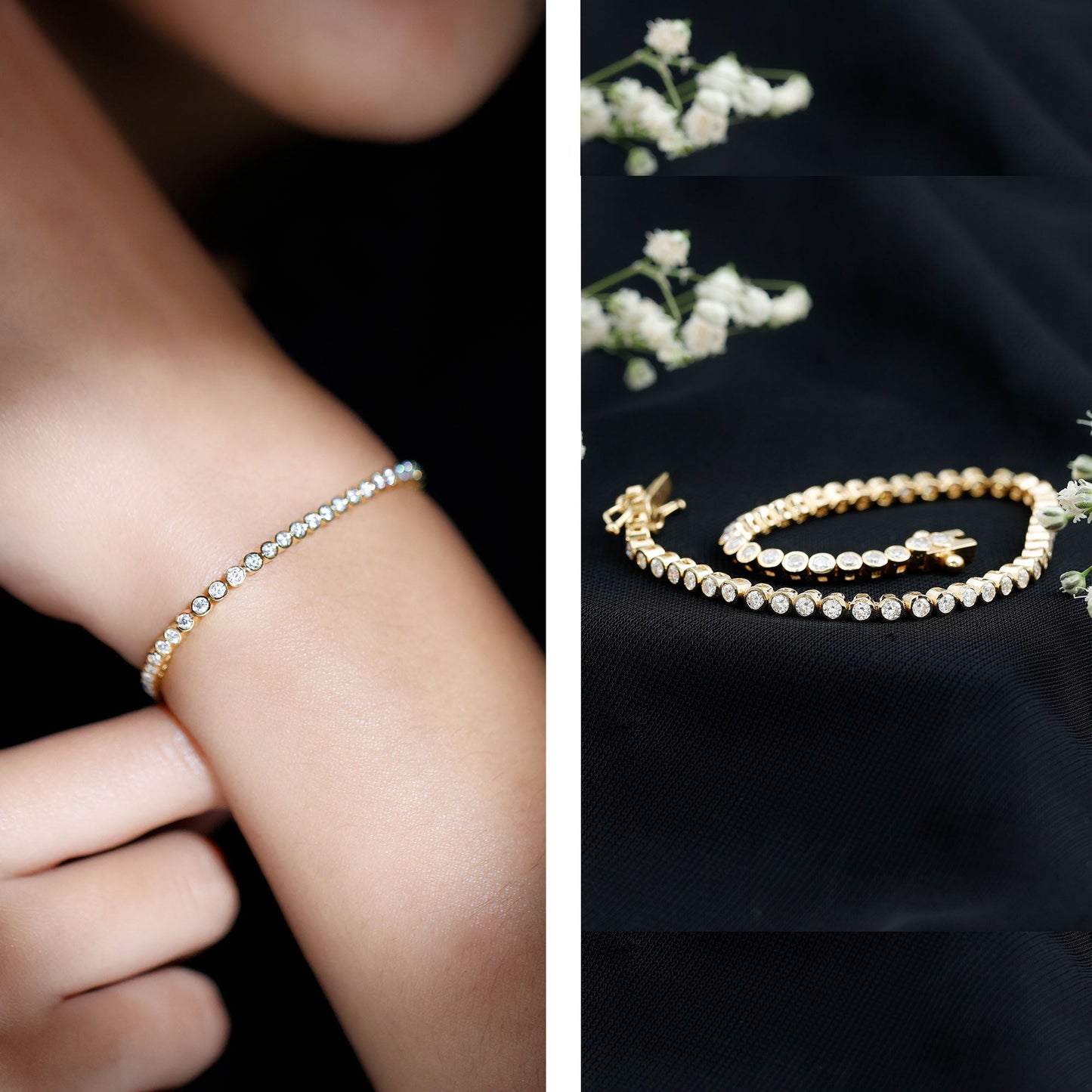 Certified Moissanite Wedding Tennis Bracelet For Bride