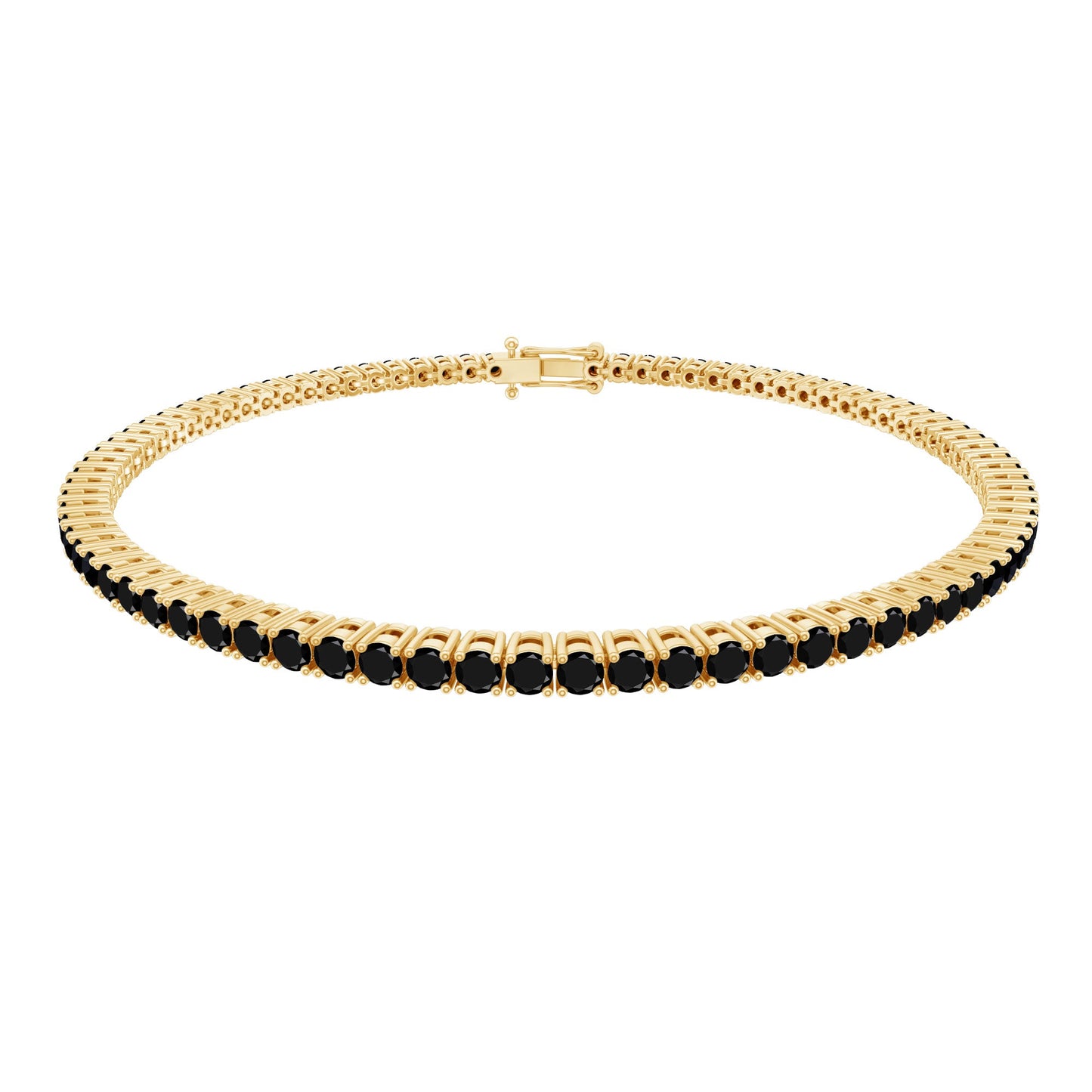 Certified Round Cut Lab Grown Black Diamond Tennis Bracelet