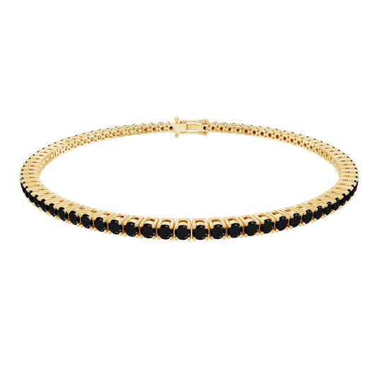 Certified Round Cut Lab Grown Black Diamond Tennis Bracelet